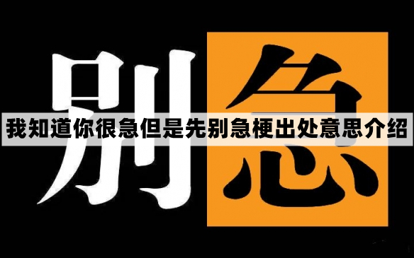 我知道你很急但是先别急是什么梗-抖音我知道你很急但是先别急梗出处意思介绍