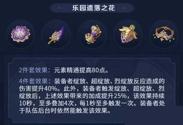 原神乐园遗落之花适合哪些角色 原神最佳角色搭配推荐