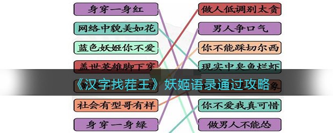 汉字找茬王妖姬语录怎么过关 汉字找茬王通关攻略抖音