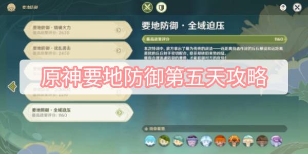 原神要地防御第五天攻略 原神智巧灵蕈大竞逐要地防御第五天全域迫压图文攻略